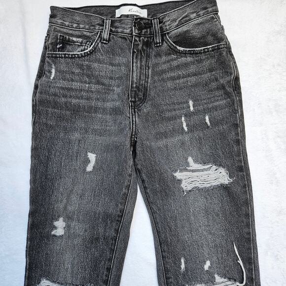 Kancan Estilo Black Dark Denim Skinny Jeans Cotton Distressed High Rise 1/24 - Picture 6 of 11